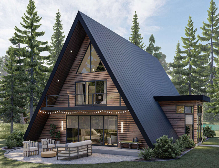 Дизайн интерьера домов A-frame